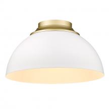  6956-FM OG-WHT - Zoey Flush Mount in Olympic Gold with Matte White Shade